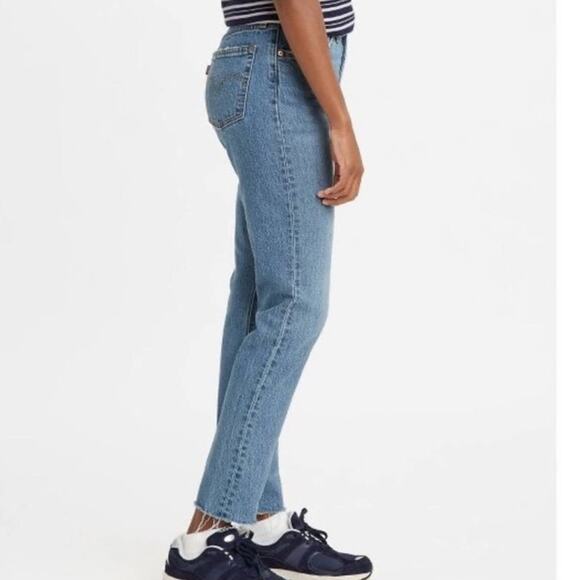 Levi's Women's 501 High-Rise Skinny Jeans Sz 27 x 28 raw hem button fly - Picture 4 of 5